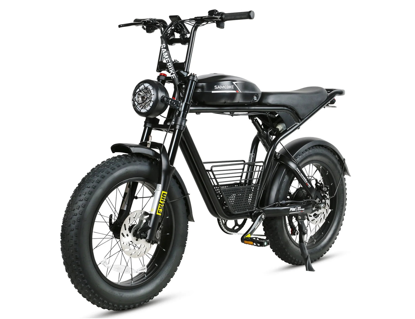 SAMEBIKE M20 1000W Electric Bike. front left side. black color.