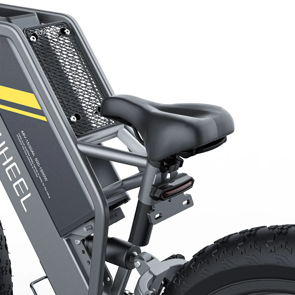 Coswheel T26 mountain ebike. tail light view.