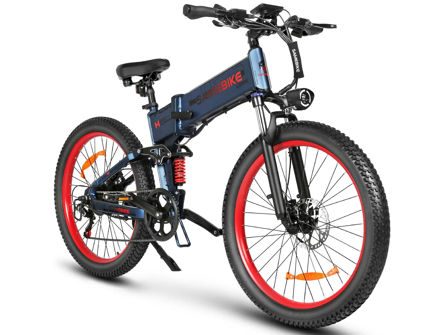 SAMEBIKE LO26 Plus folding fat tire electric bike with 1000W motor in blue