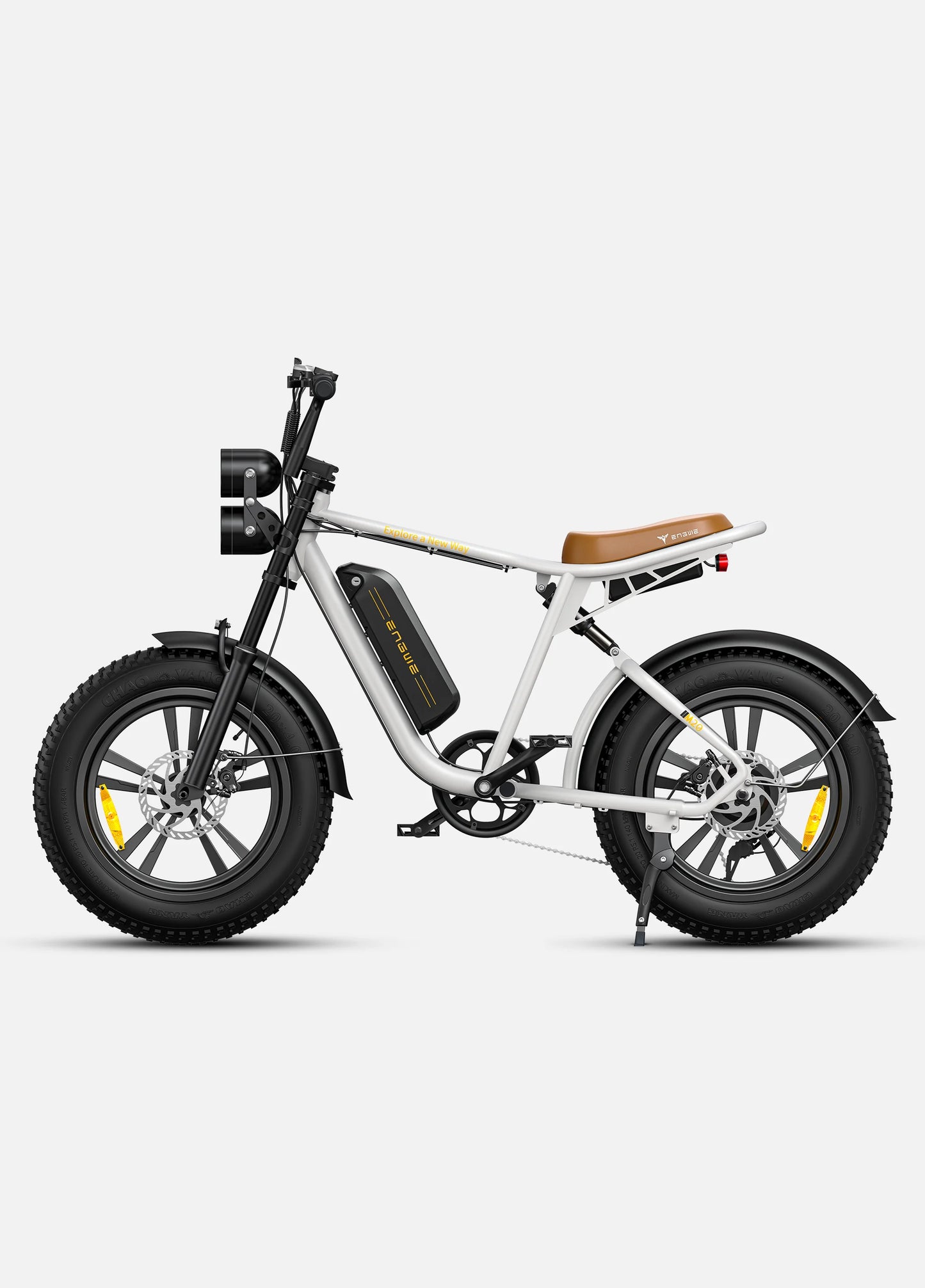 ENGWE M20 1000W Electric Bike. left side. white color.