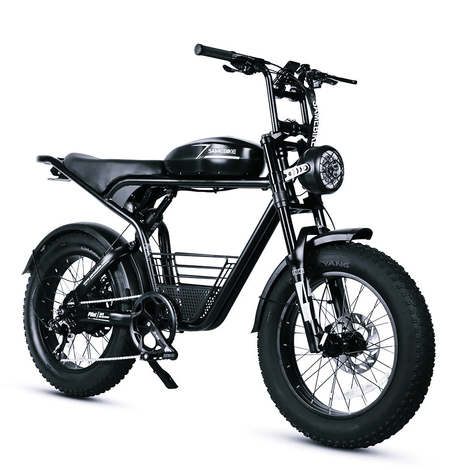SAMEBIKE M20 1000W Electric Bike. right front side. black color.