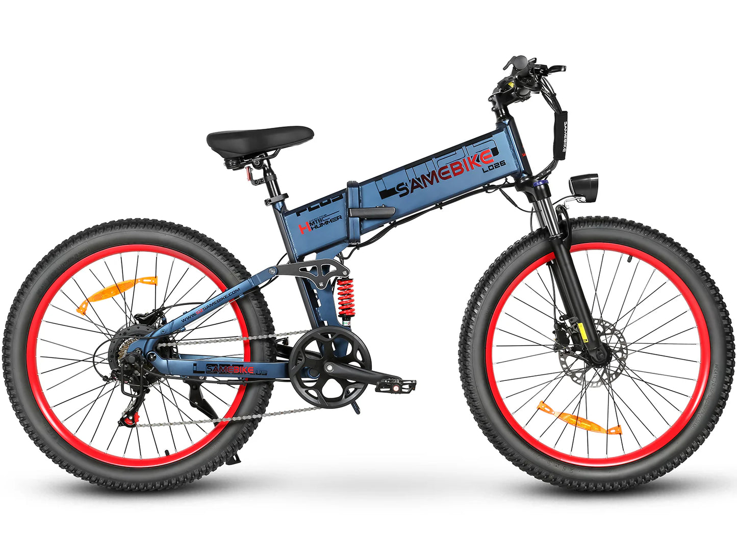 SAMEBIKE LO26 Plus folding fat tire electric bike with 1000W motor in blue