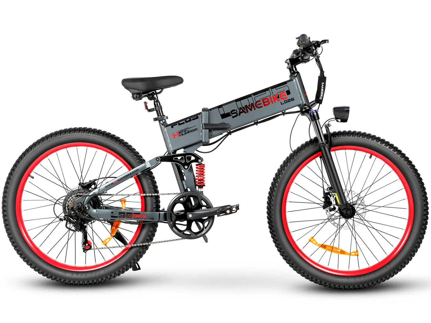 SAMEBIKE LO26 Plus folding fat tire electric bike with 1000W motor gray color