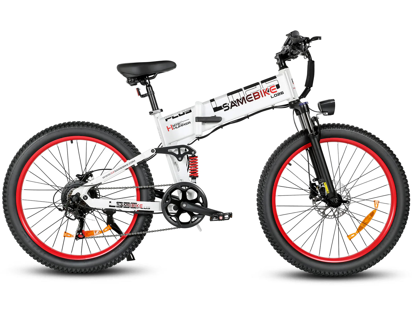 SAMEBIKE LO26 Plus folding fat tire electric bike with 1000W motor in white color