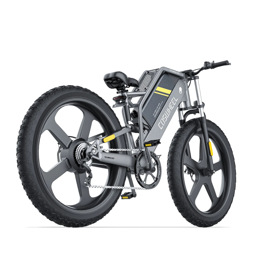 Coswheel T26 mountain ebike. rear right view.