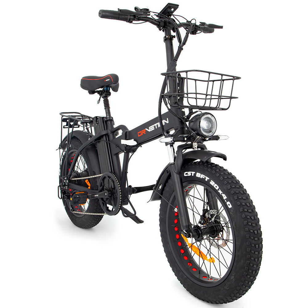 DrVetion AT20 Fat Tire ebike. right front side view.