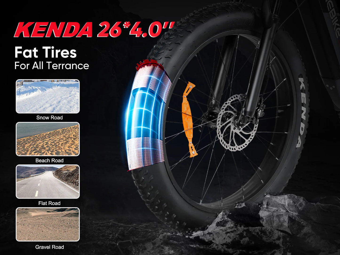 SAMEBIKE RS-A08 Off Road Electric bike. tires