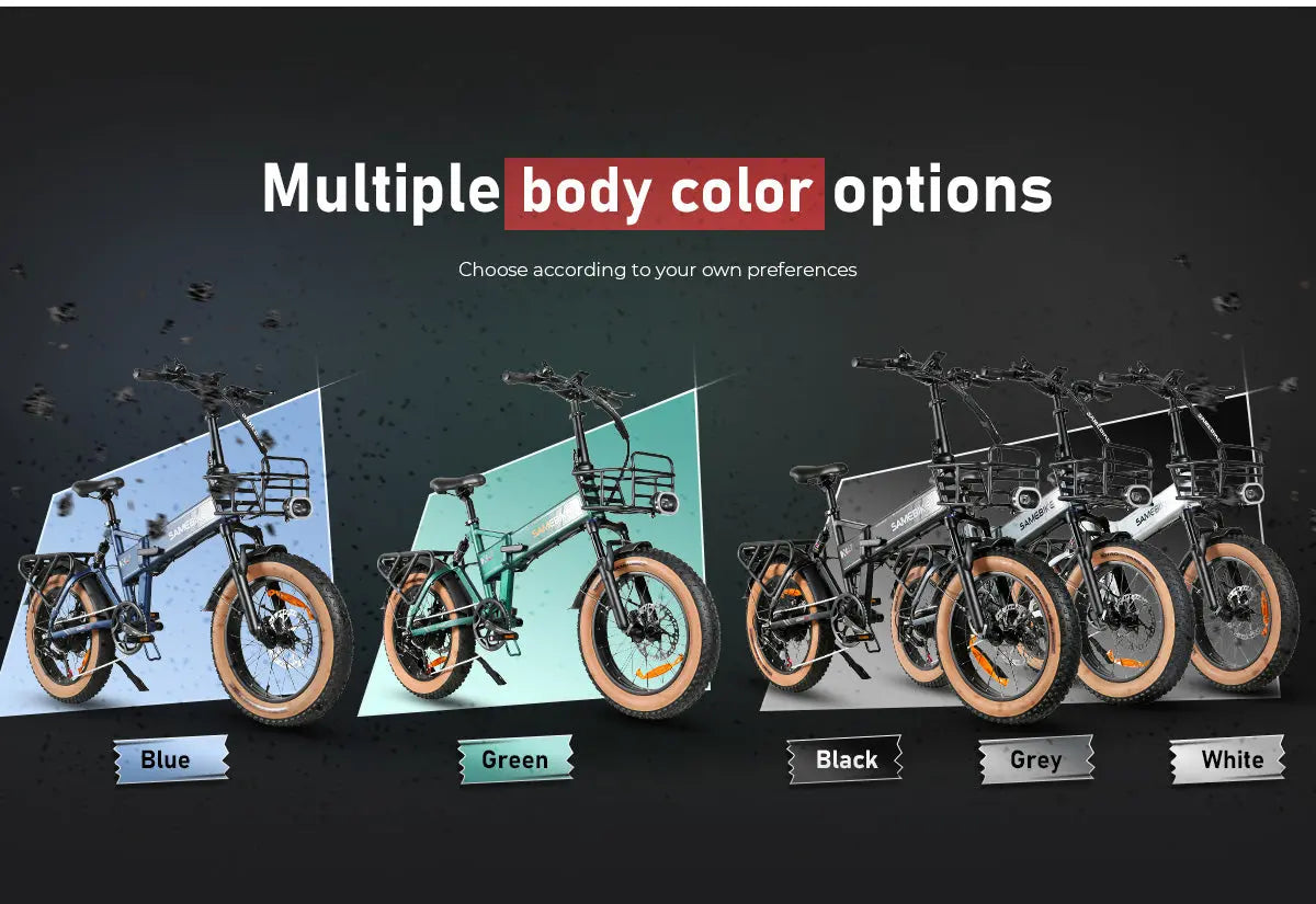 SAMEBIKE XWLX09-II 1000W Fat Tire Ebike. color options.