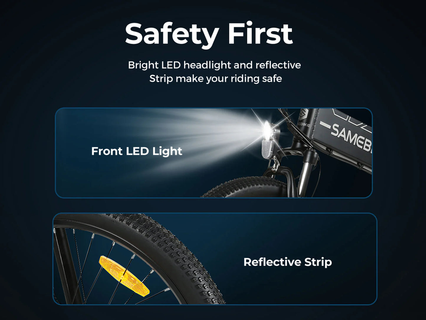 SAMEBIKE LO26-II-FT 750W Folding off road ebike. led light
