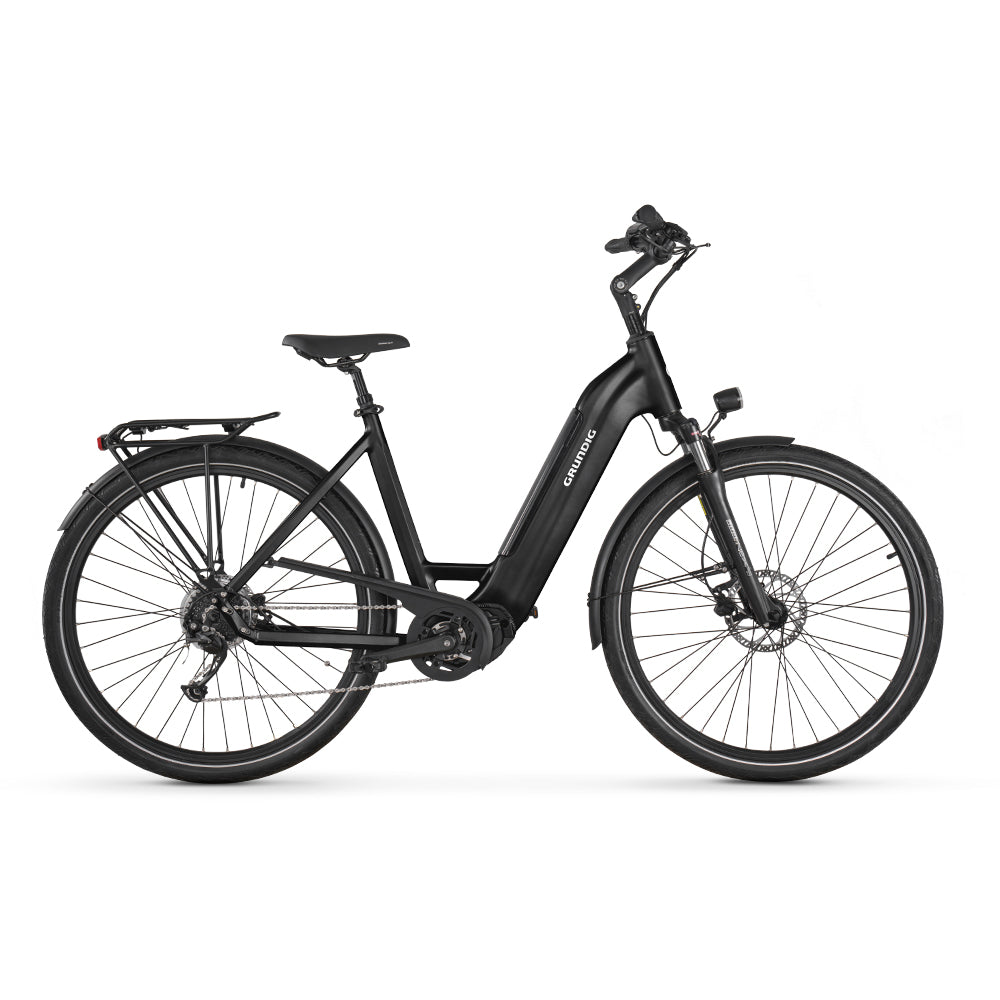 GRUNDIG GCB-1 Urban ebike. black color. right side.