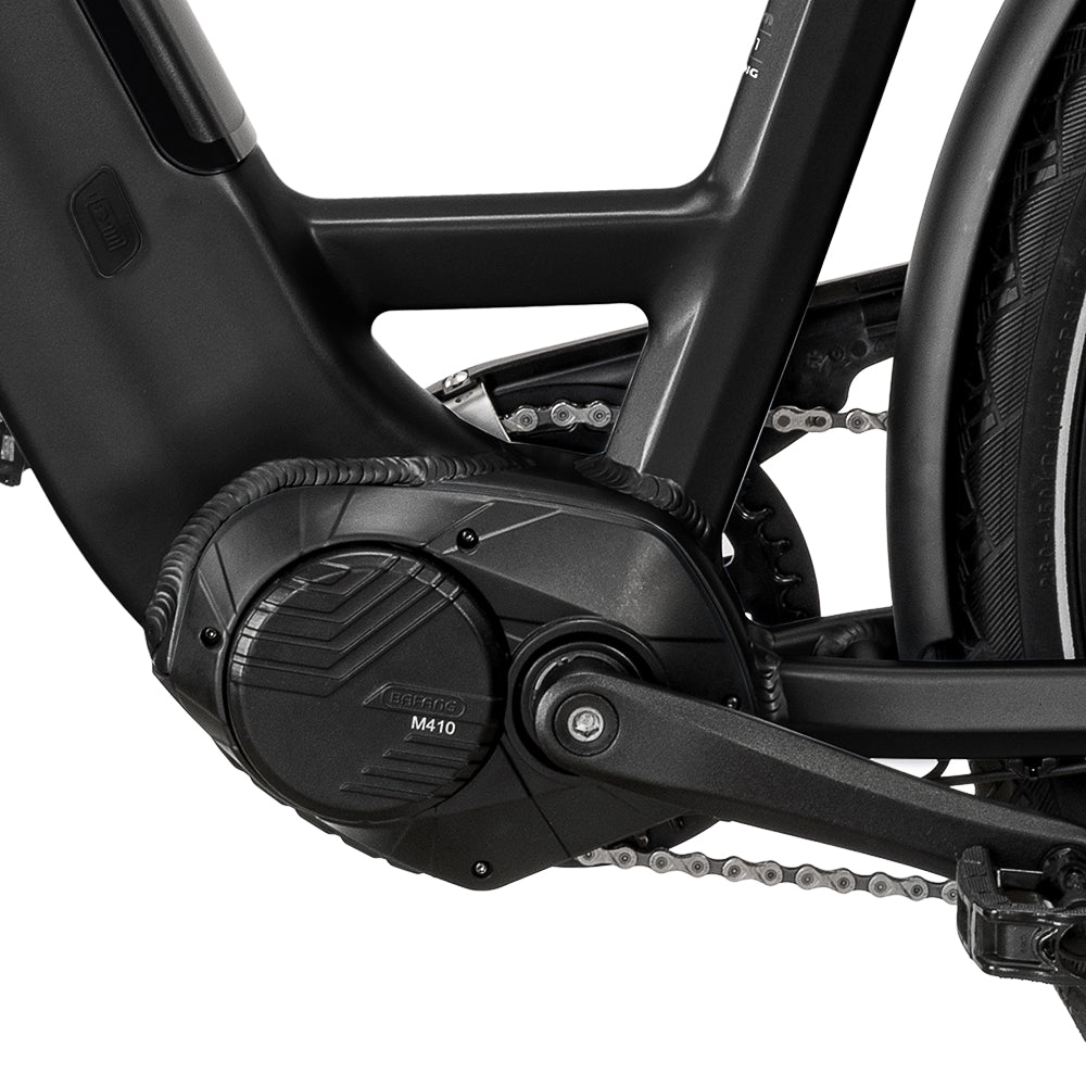 GRUNDIG GCB-1 Urban ebike. black color. mid-drive motor.