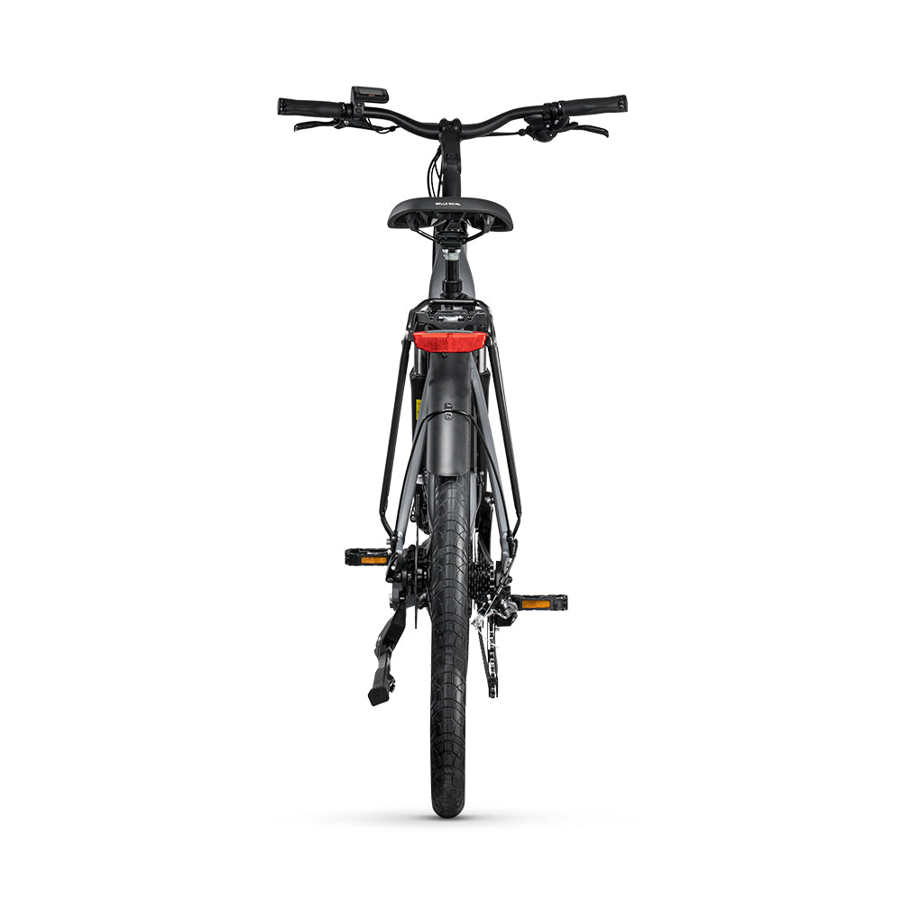GRUNDIG GCB-1 Urban ebike. gray color. back view.