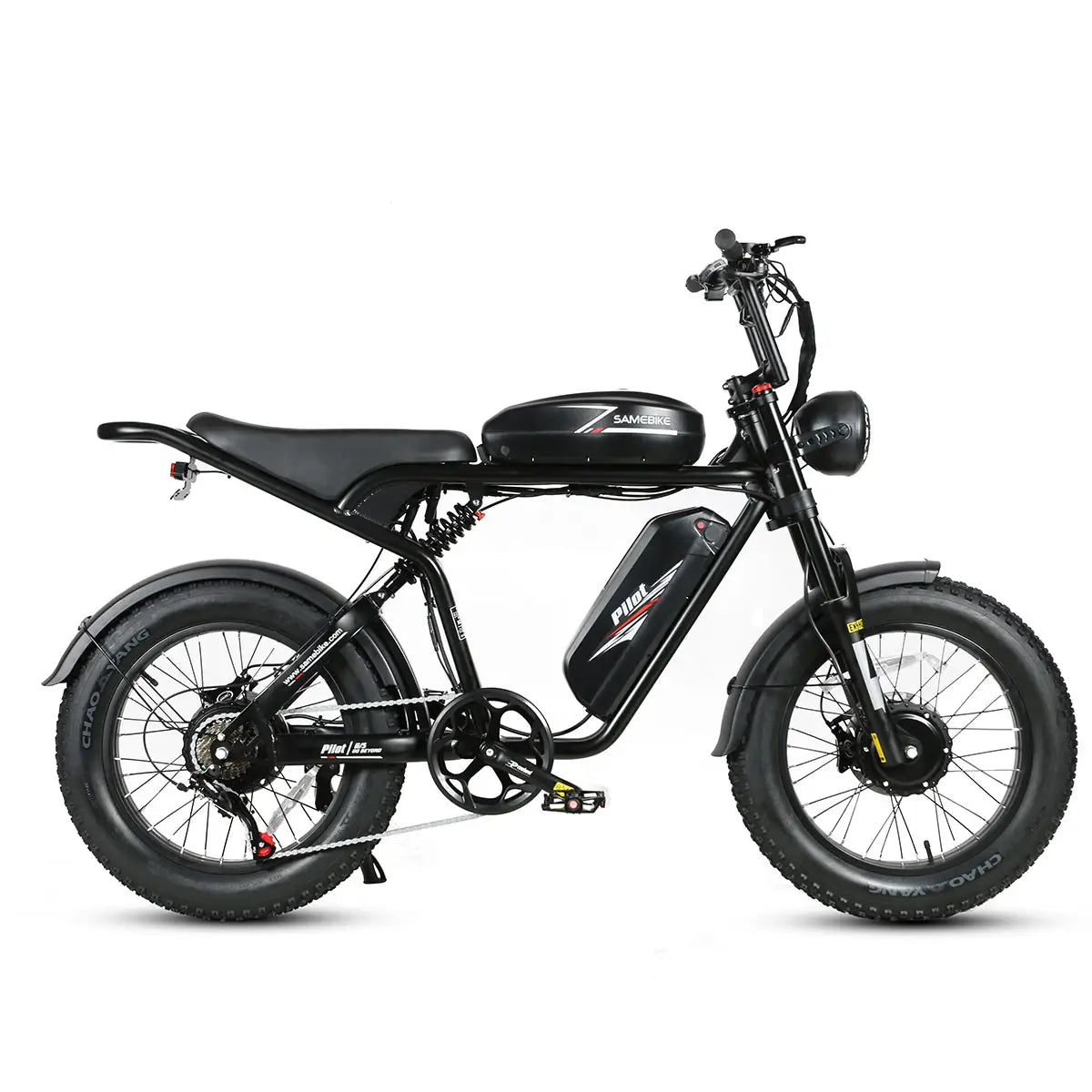SAMEBIKE M20 1200W Electric Bike 2x18Ah Batteries. right side.