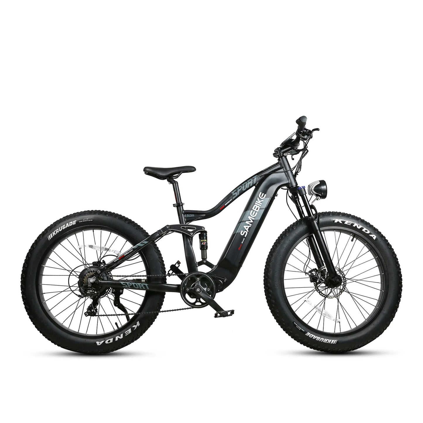 SAMEBIKE RS-A08 Off Road Electric bike. right side. black color.
