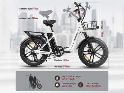 SAMEBIKE C05 Pro Foldable Fat Tire Ebike