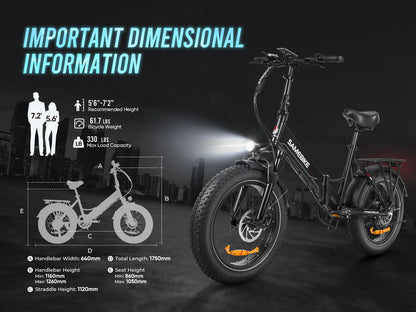 SAMEBIKE LOTDM200-II 750W Folding electric bicycle