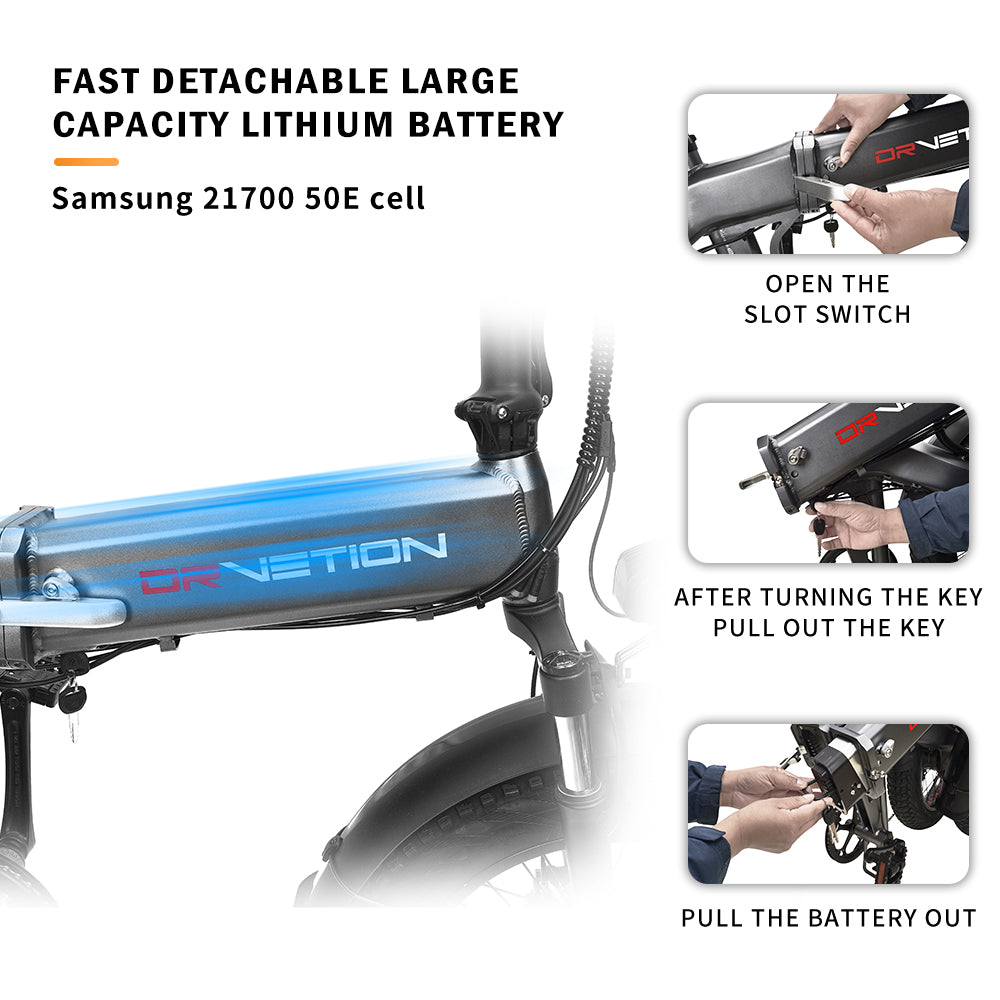 DRVETION BT20 750W Folding eBike Gray