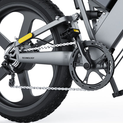 Coswheel T26 mountain ebike. rear wheel and chain.