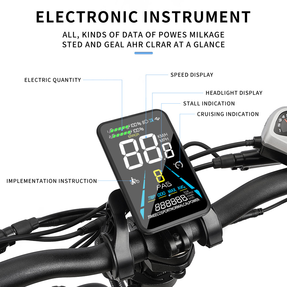 DrVetion BT20 folding ebike.color LCD display.