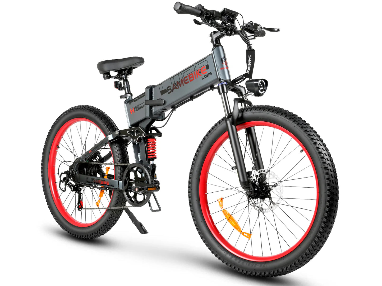 SAMEBIKE LO26 Plus folding fat tire electric bike with 1000W motor in gray color