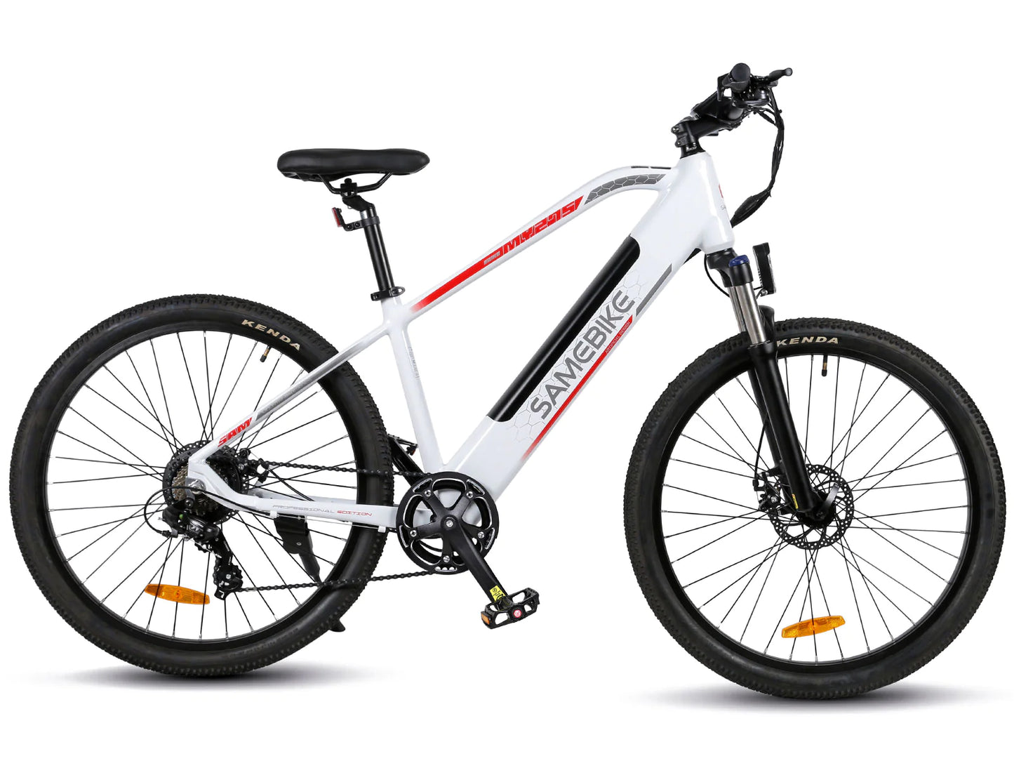 SAMEBIKE MY275 500W Commuter eBike.  left side. white color.