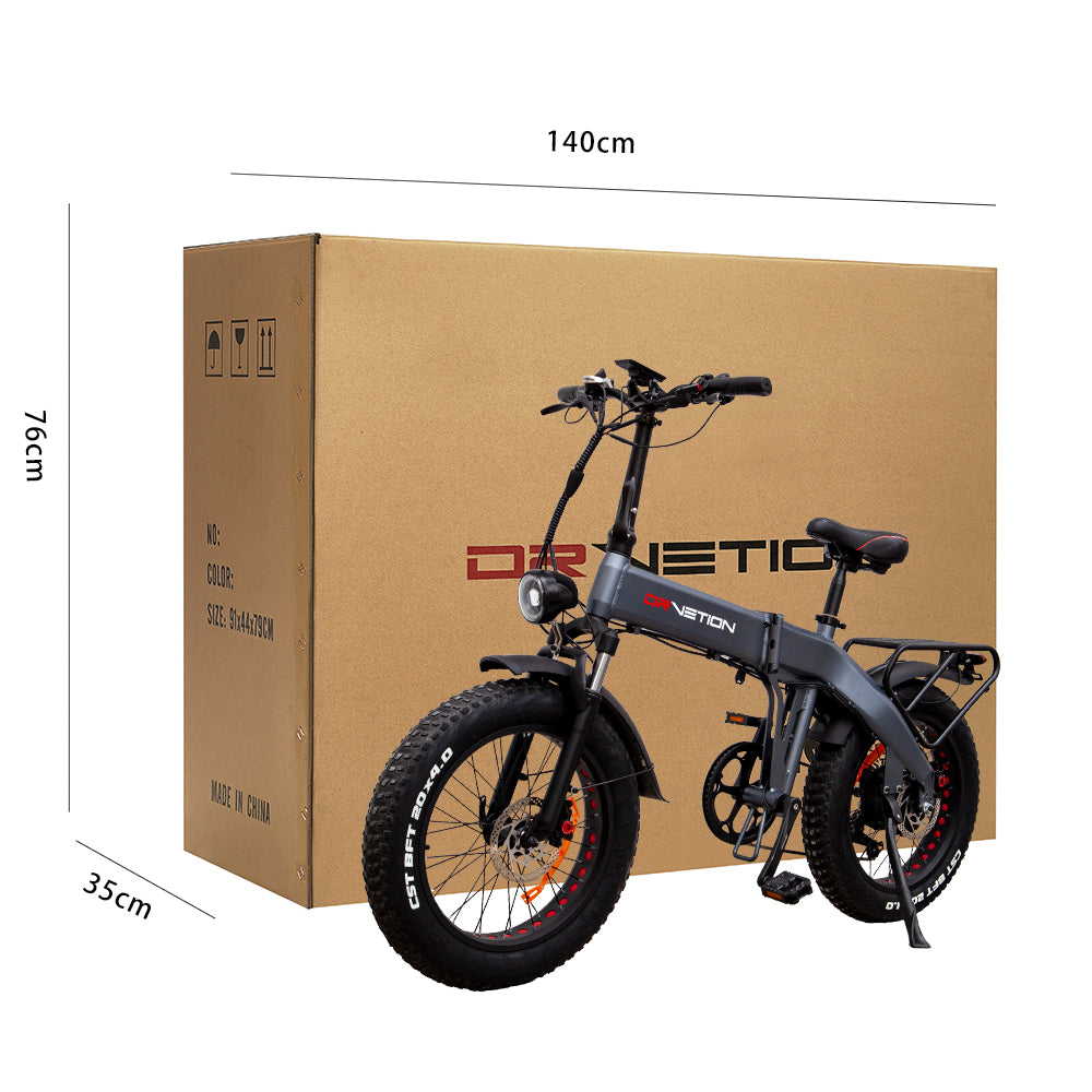 DrVetion BT20 folding ebike. box view.
