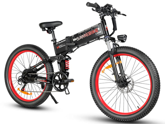 SAMEBIKE LO26 Plus folding fat tire electric bike with 1000W motor in black color