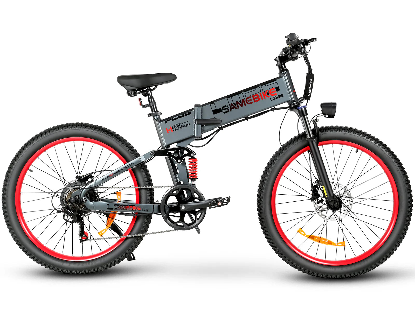 SAMEBIKE LO26 Plus folding fat tire electric bike with 1000W motor gray color