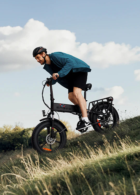 Engwe engine X full suspension folding ebike. riding ebike.