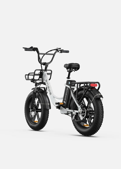 Engwe L20 ebike. rear view. white color