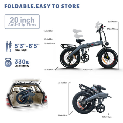 DrVetion BT20 folding ebike. older in car view.
