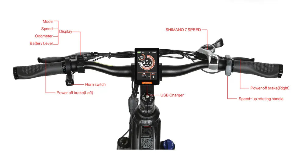 SAMEBIKE MY275 500W Commuter eBike.  color LCD display.
