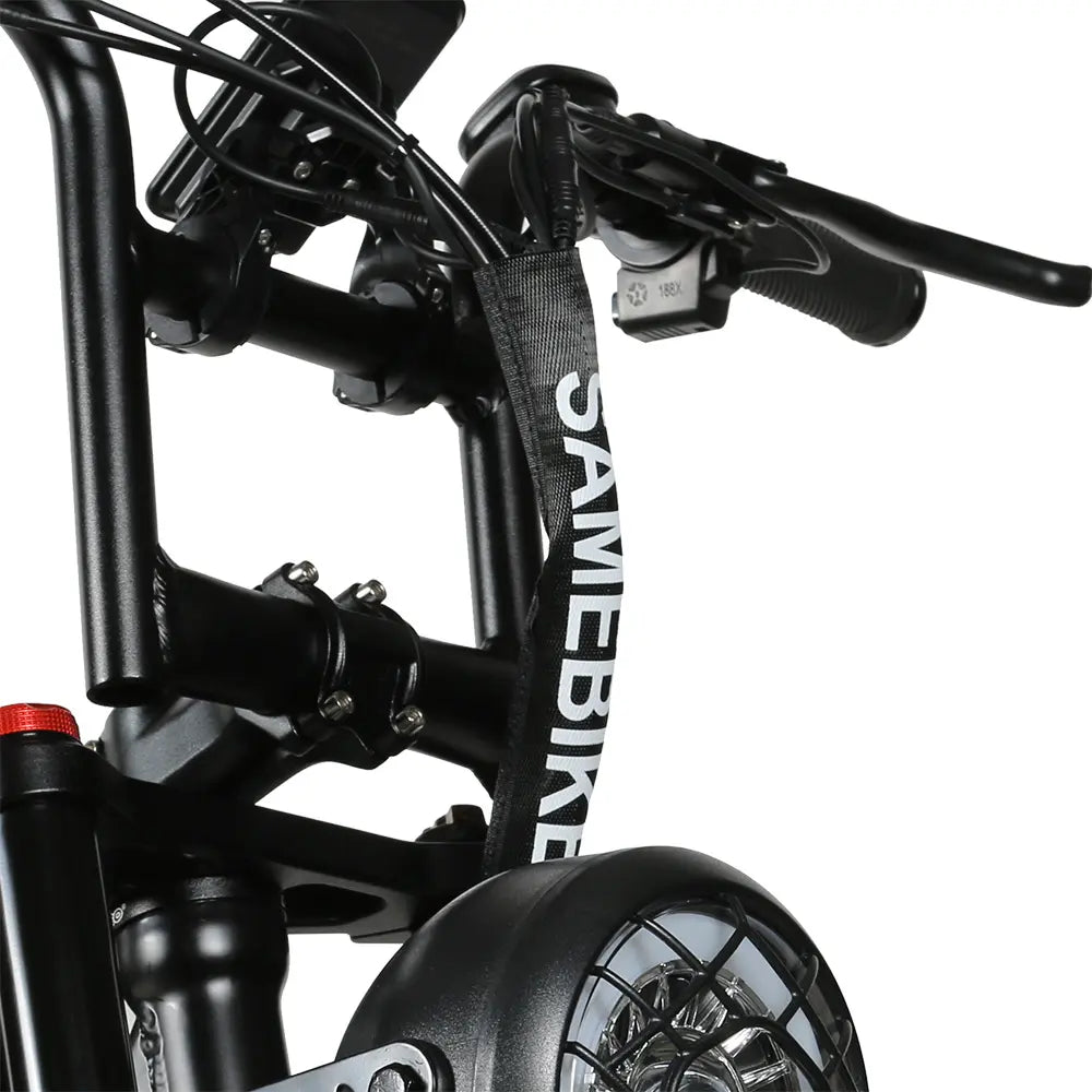 SAMEBIKE M20 1200W Electric Bike 2x18Ah Batteries. headlight.