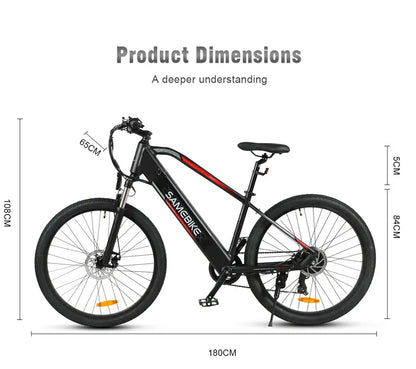 SAMEBIKE MY275 500W Commuter eBike. product dimensions.
