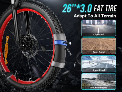 SAMEBIKE LO26 Plus Fat Tire Folding Ebike 1000W