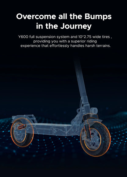 ENGWE Y600 Upgrade 10" Fat Tires 70KM Range Foldable Electric Scooter