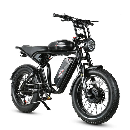 SAMEBIKE M20 1200W Electric Bike 2x18Ah Batteries. right side front.