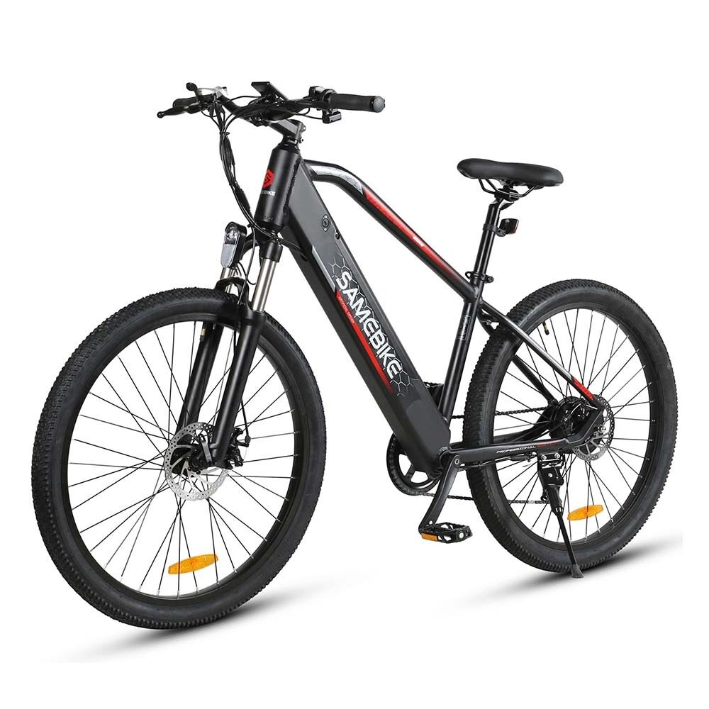 SAMEBIKE MY275 500W Commuter eBike. front left side. black color.