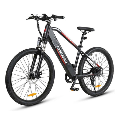 SAMEBIKE MY275 500W Commuter eBike. front left side. black color.